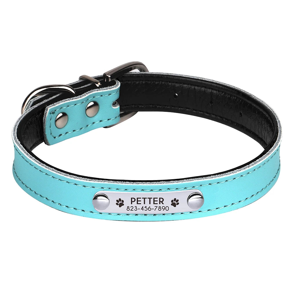 Custom Engraved Dog Collar – Personalized Puppy & Cat Collar with Nameplate – Adjustable for Small to Medium Dogs & Cats – Chihuahua, Pug, Yorkie
