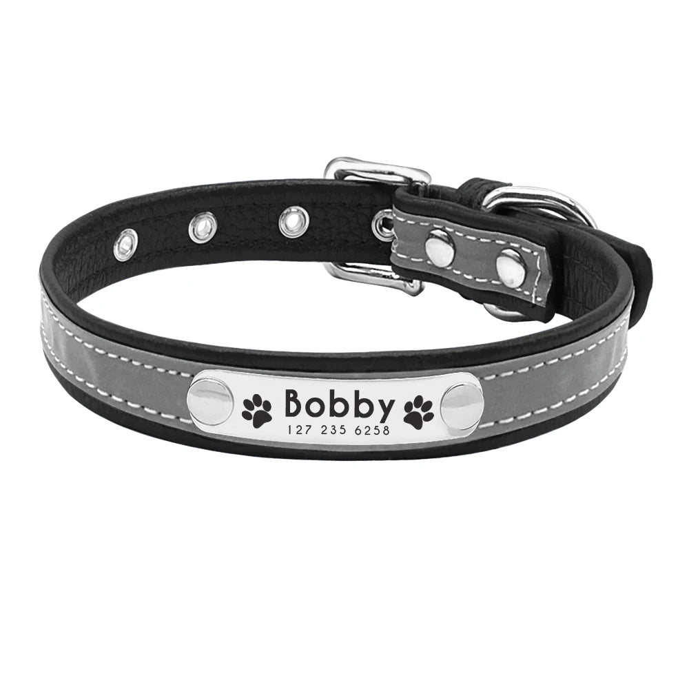 Reflective Personalized Dog Collar with Free Engraving – Adjustable for Small & Medium Pets