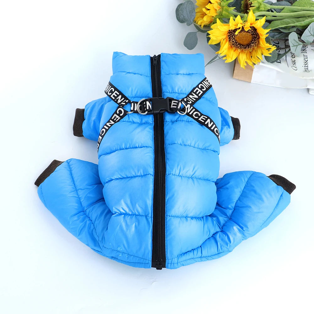 Winter Waterproof Dog Jacket – Super Warm Pet Jumpsuit Coat for Small, Medium & Large Dogs