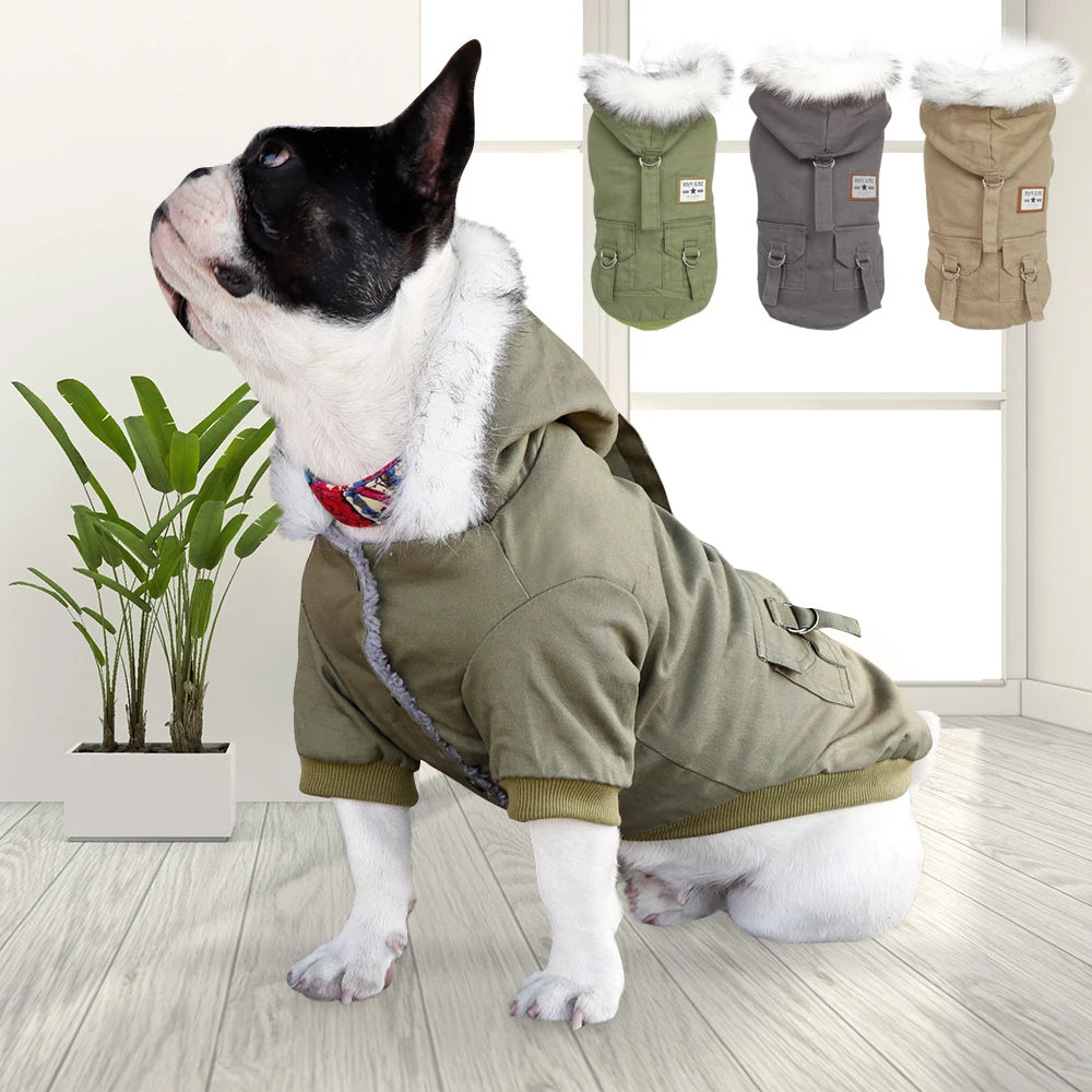 Warm Winter Dog Hoodie Jacket – Soft Hooded Coat for Small & Medium Dogs