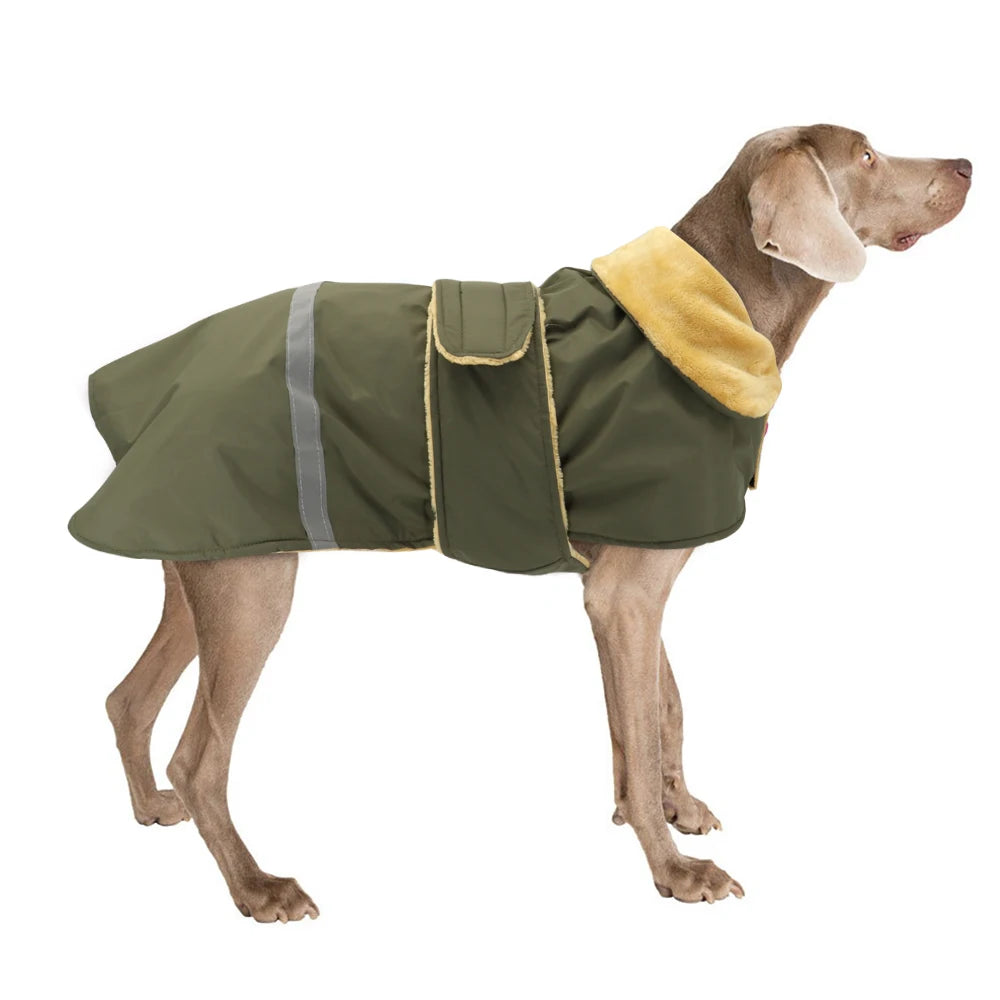 Winter Outdoor Dog Jacket – Waterproof Reflective Coat for Medium & Large Dogs