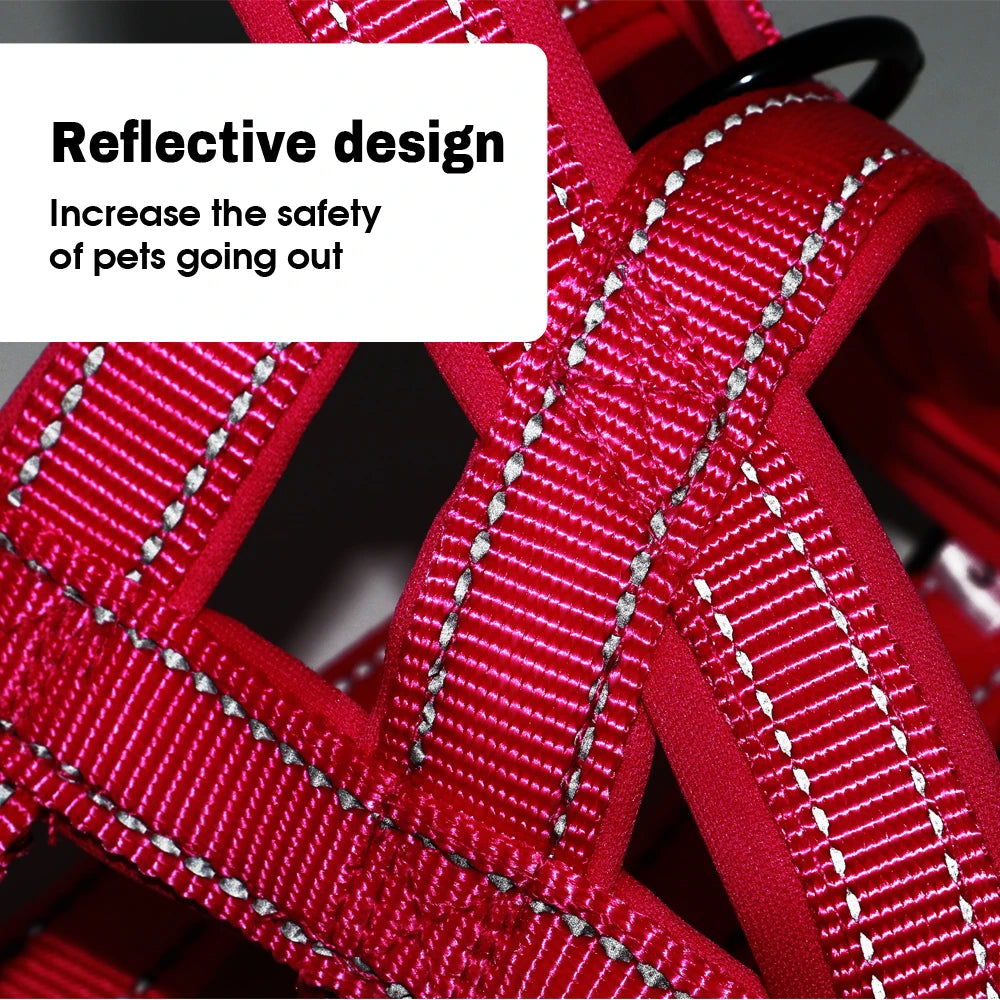 No Pull Nylon Dog Harness Reflective Adjustable Dog Harness Vest For Medium Large Dogs Walking Training Belt Pet Supplies
