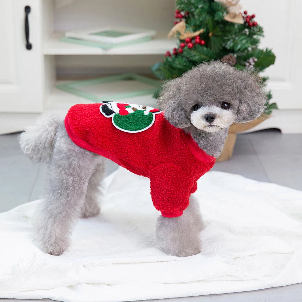 Christmas Dog Clothes – Soft Fleece Puppy & Cat Winter Outfit