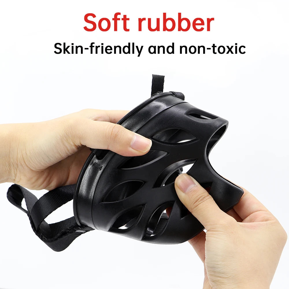 Soft Silicone Dog Muzzle – Breathable Basket Muzzle with Adjustable Straps for Small, Medium & Large Dogs