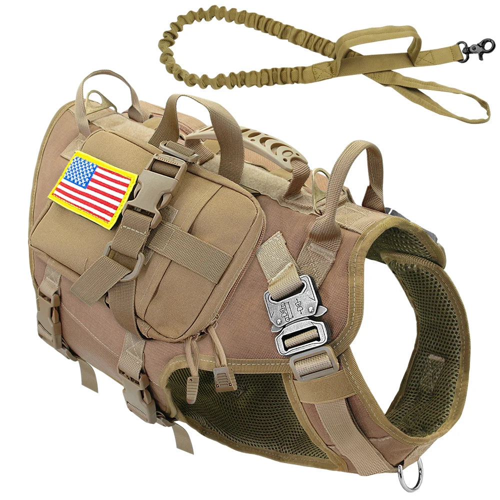 Tactical Dog Harness – Military MOLLE No-Pull Vest for Medium & Large Dogs