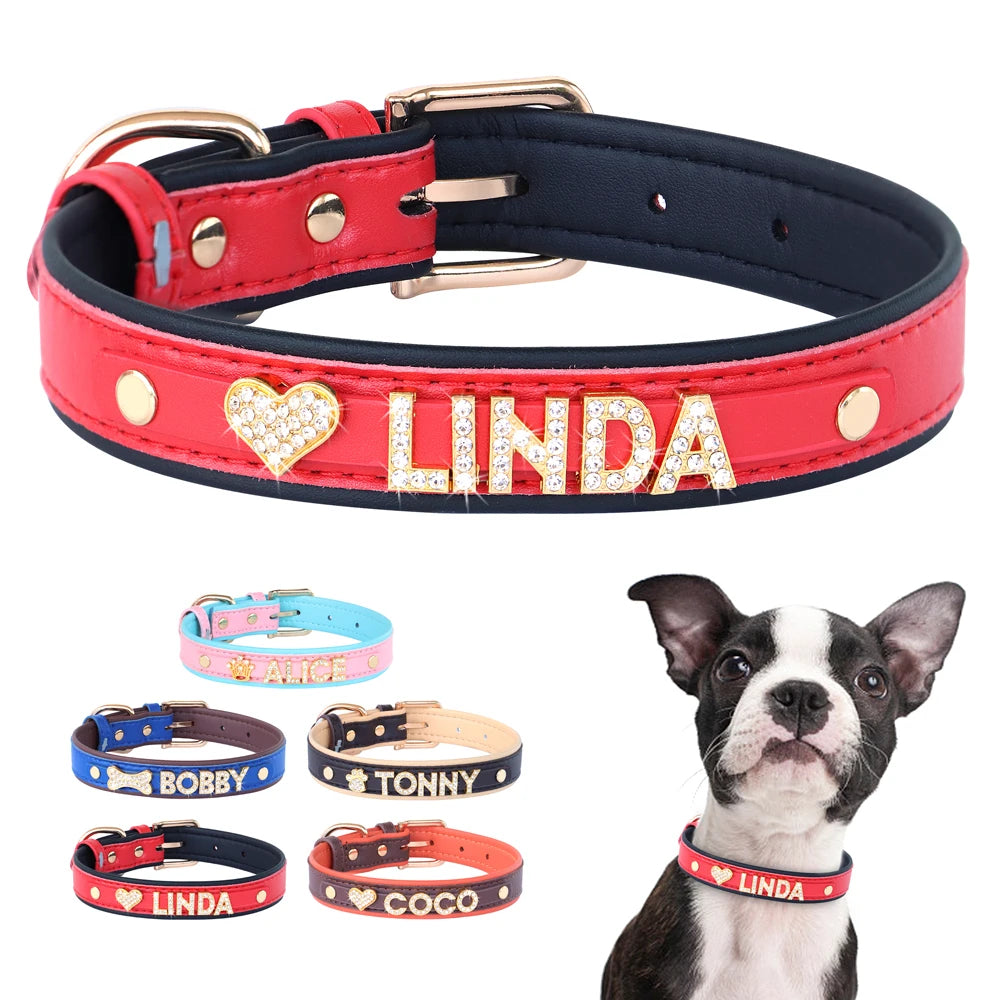 Personalized Small Dog Cat Collar – DIY Rhinestone Bling Charm