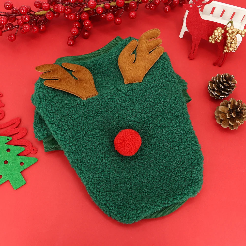 Christmas Dog Clothes – Soft Fleece Puppy & Cat Winter Outfit