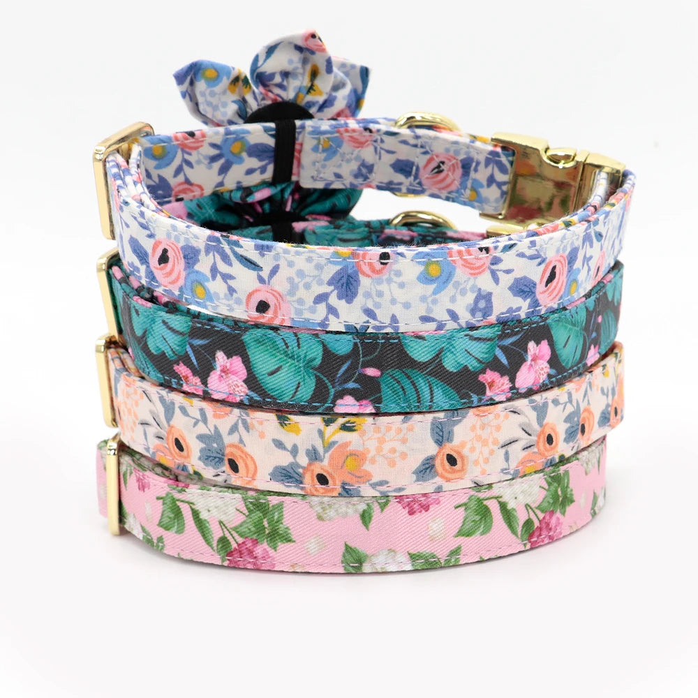 Personalized Nylon Dog Collar with Engraved ID Tag – Custom Printed Pet Collar for Small, Medium & Large Dogs