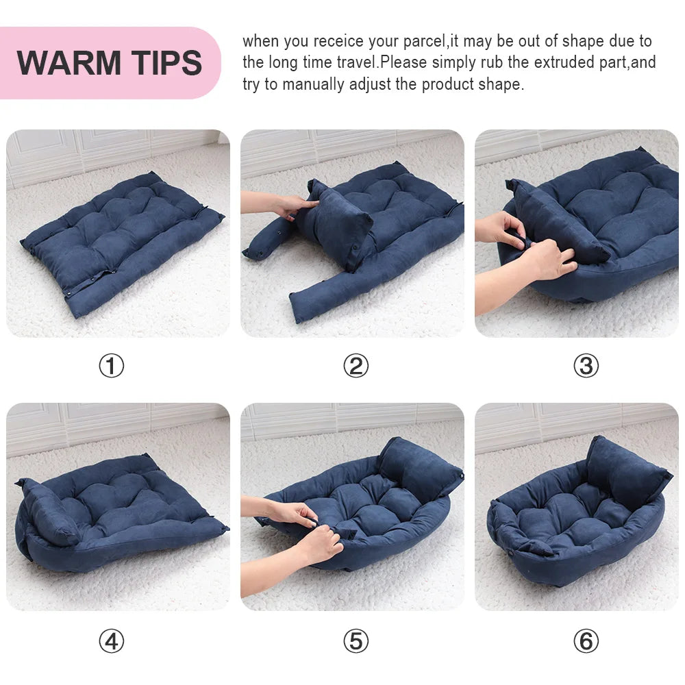 Cozy 3-in-1 Warm Dog Sofa Bed – Perfect for Dogs & Cats