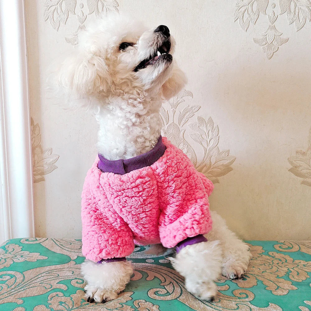 Winter Fleece Dog Jacket – Warm Teddy Coat for Small & Medium Pets