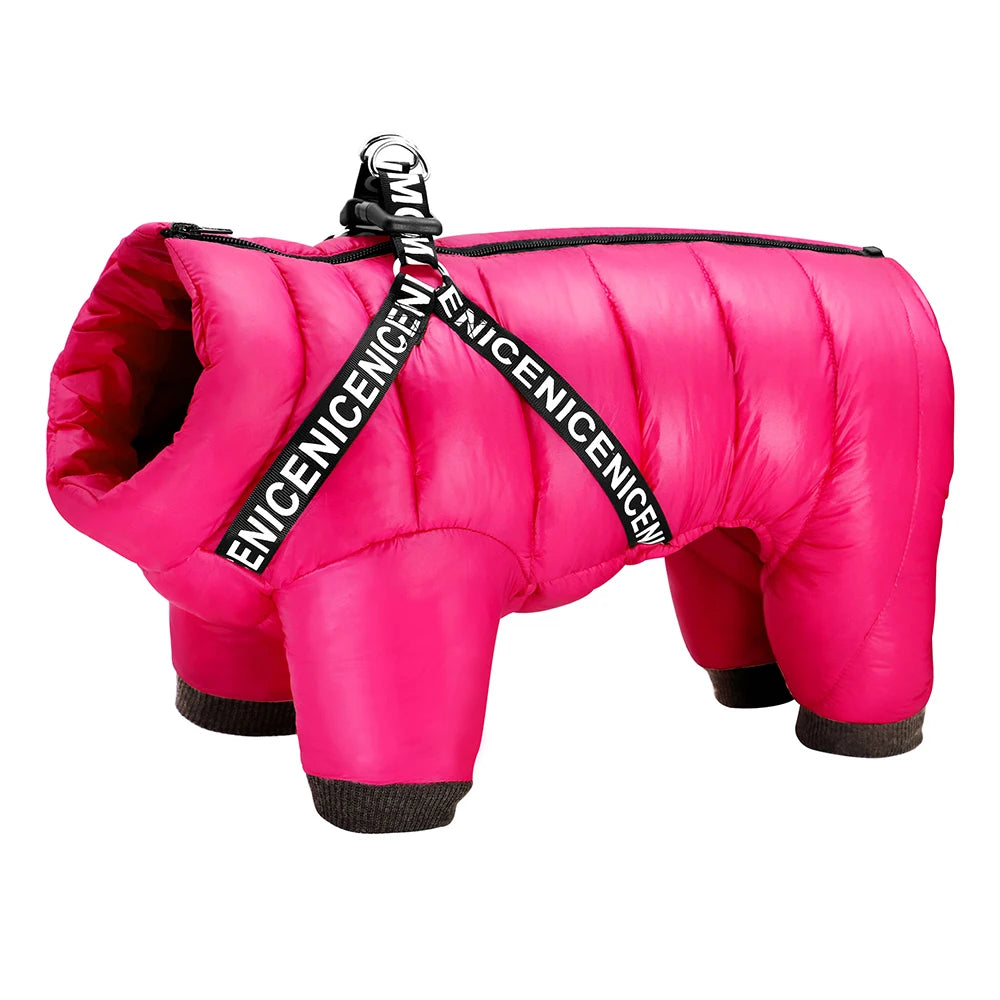 Winter Waterproof Dog Jacket – Super Warm Pet Jumpsuit Coat for Small, Medium & Large Dogs