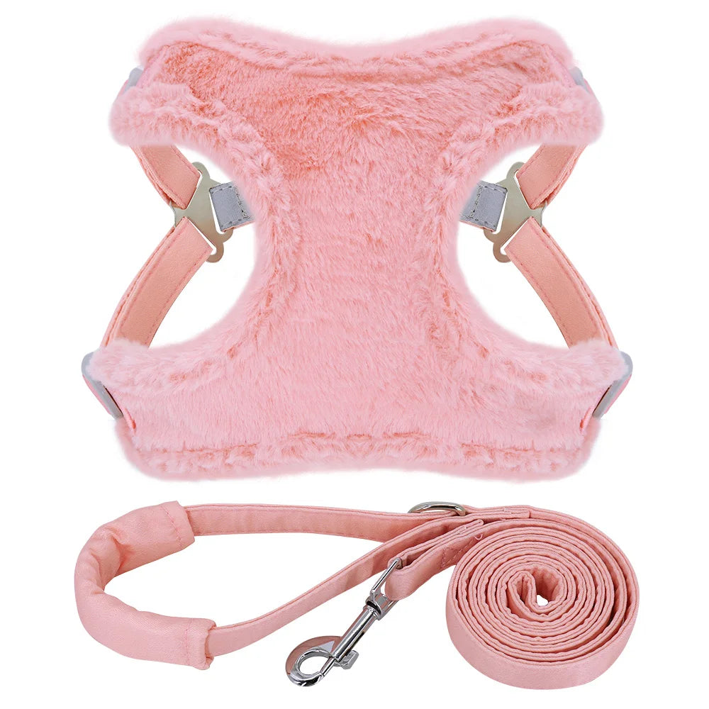 Soft Padded Dog & Cat Harness Leash Set – Warm Winter Vest for Small Dogs & Puppies (Chihuahua, Yorkie, French Bulldog)