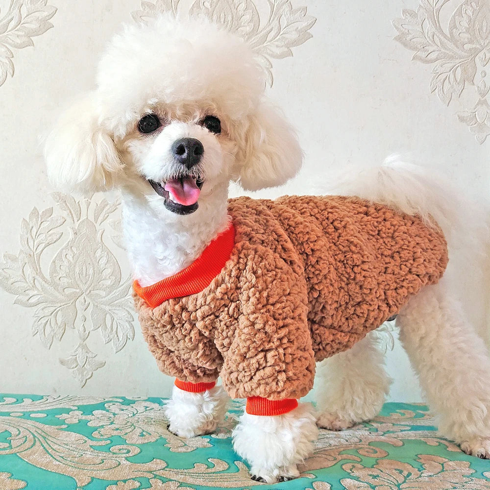 Winter Fleece Dog Jacket – Warm Teddy Coat for Small & Medium Pets