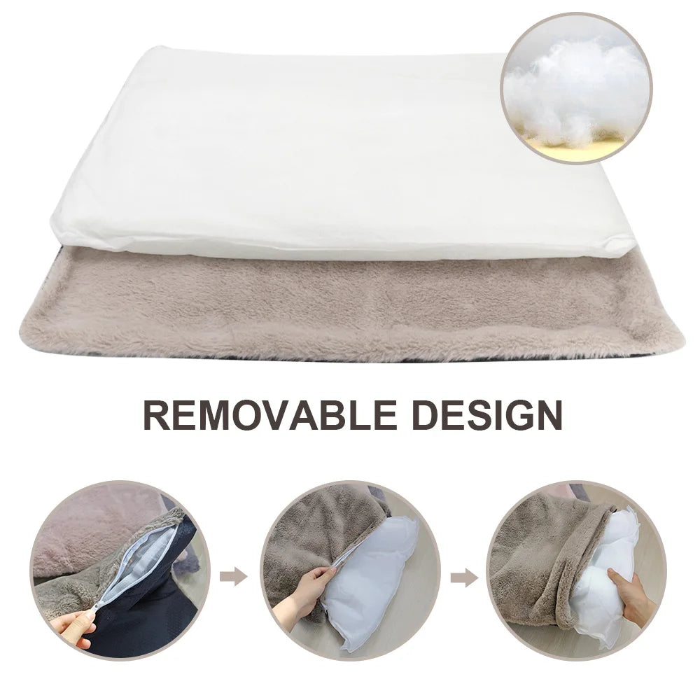 Soft Fleece Pet Bed Mat – Washable Sleeping Cushion for Dogs & Cats