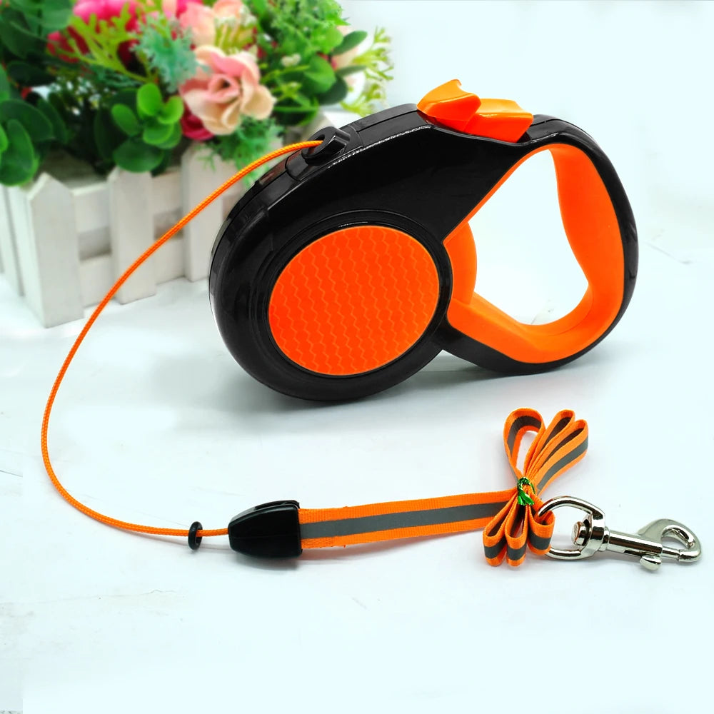 Retractable Dog Leash – Automatic Extending Nylon Lead with Reflective Tape for Small, Medium & Large Dogs (3M / 5M / 8M)