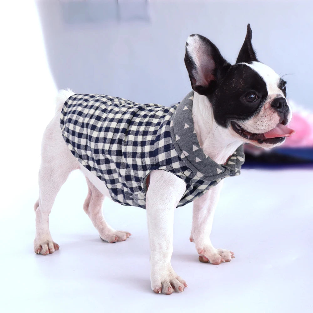 Plaid Dog Jacket – Cozy Winter Coat for Small & Medium Breeds