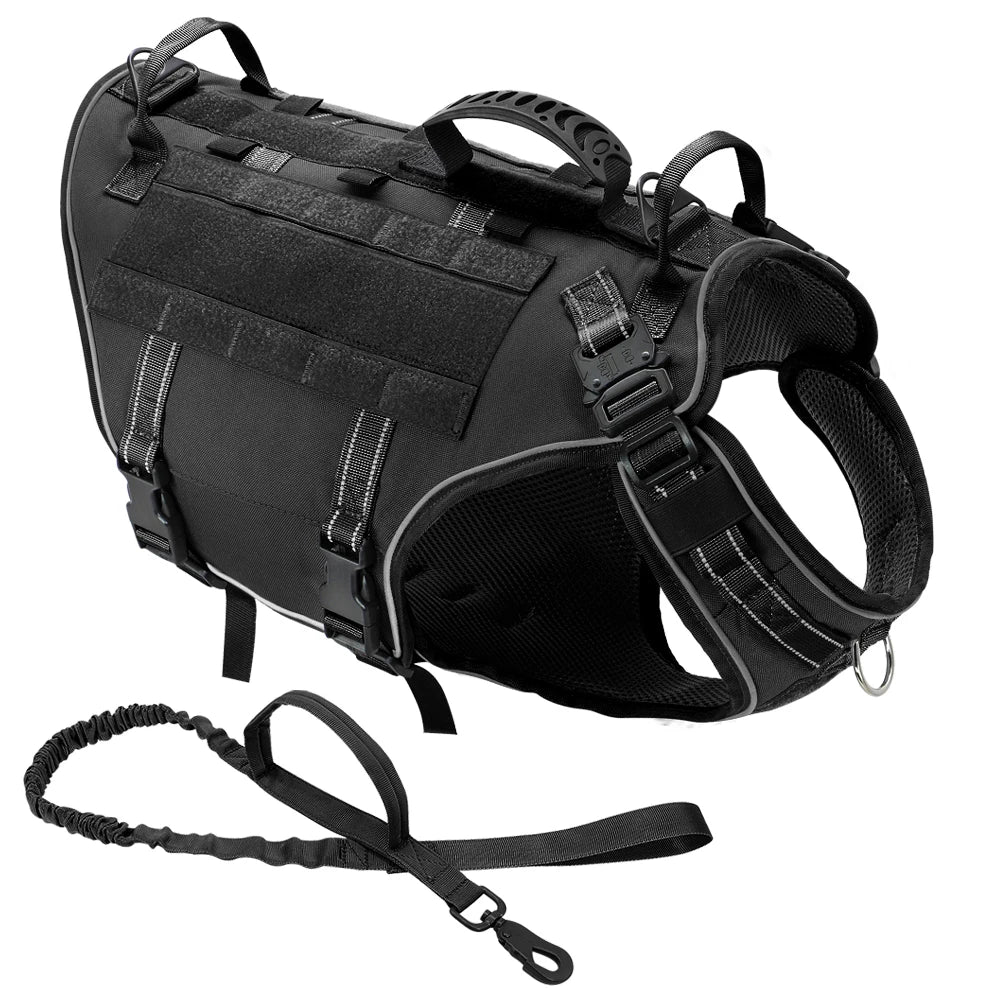 Tactical Dog Training Vest – Military No Pull Harness for K9, Hiking & Outdoor Adventures