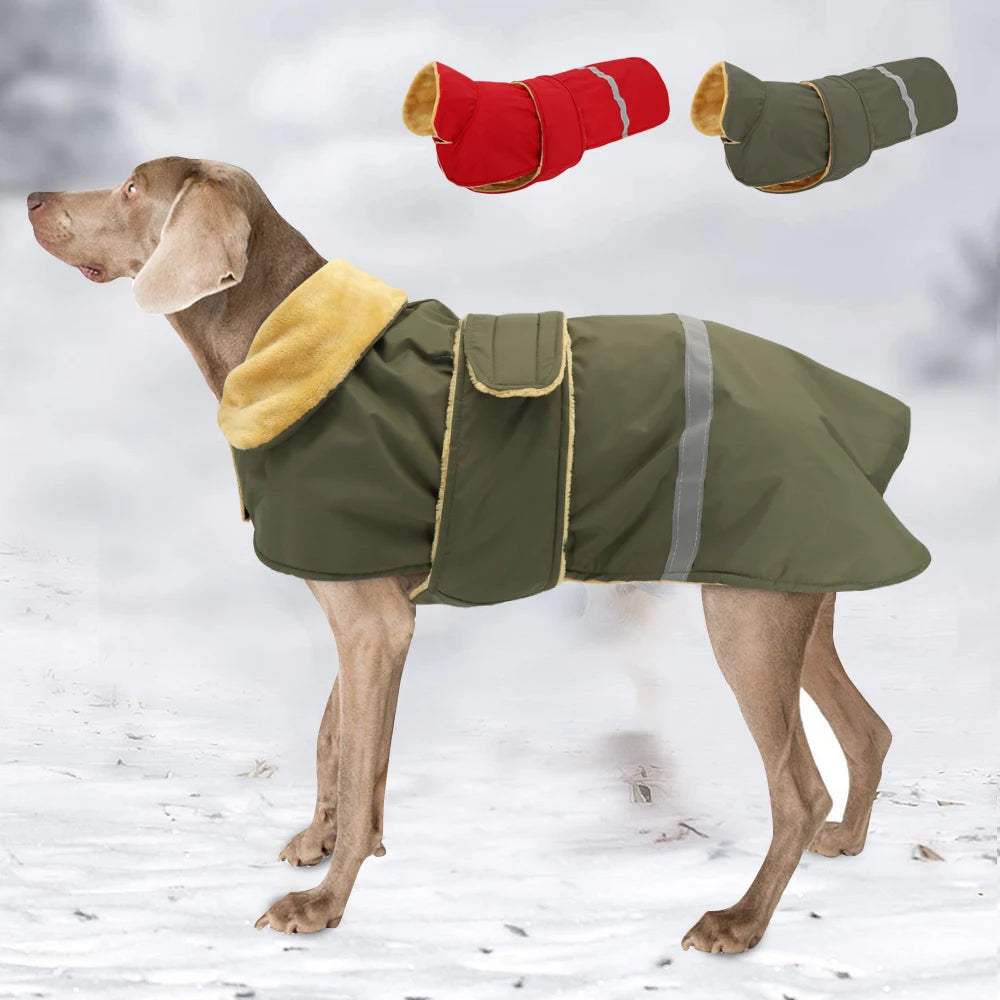 Winter Outdoor Dog Jacket – Waterproof Reflective Coat for Medium & Large Dogs