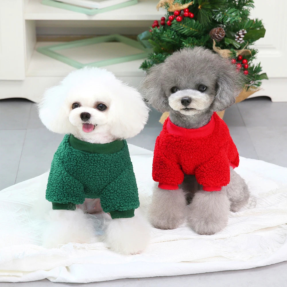 Christmas Dog Clothes – Soft Fleece Puppy & Cat Winter Outfit