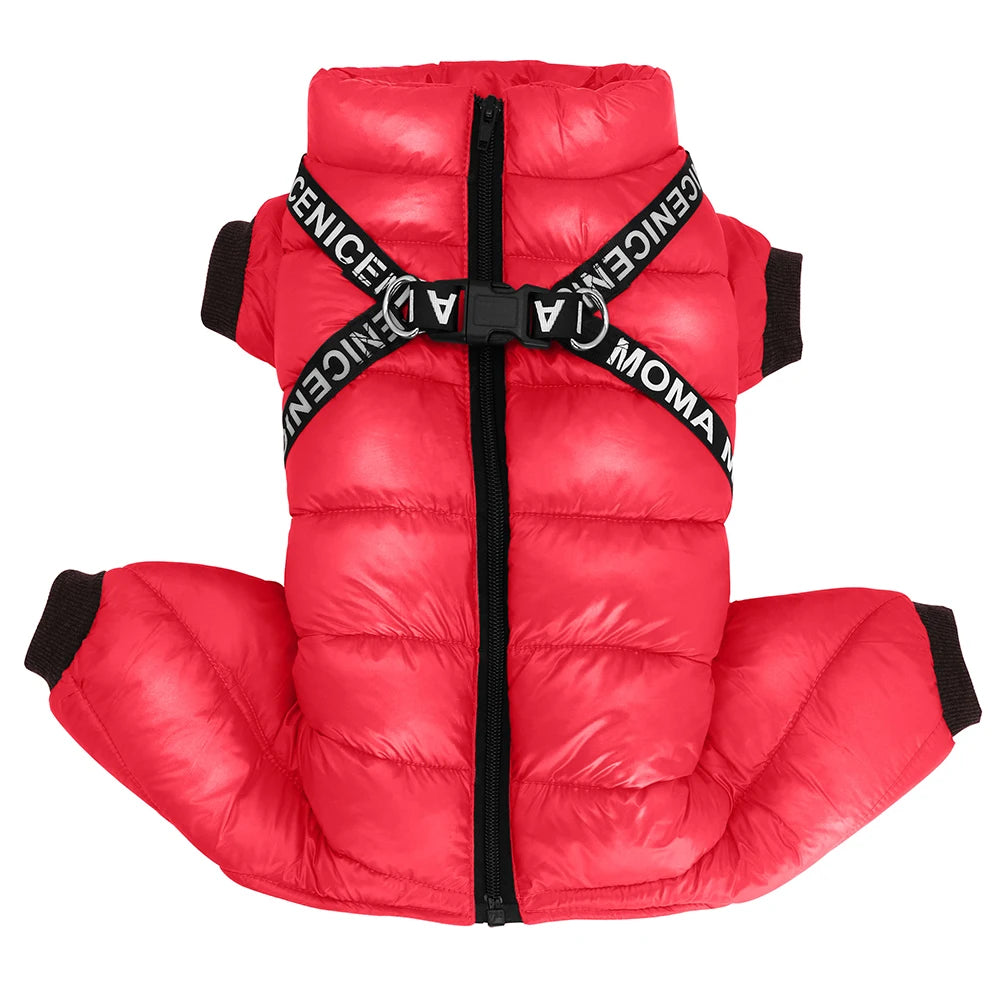 Winter Dog Coat Jacket with Built-in Harness – Waterproof & Super Warm