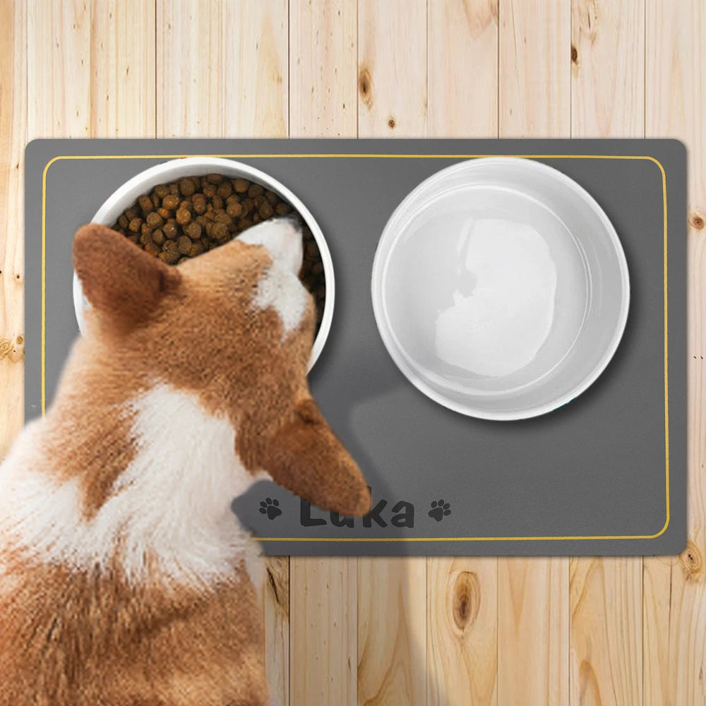 🐾 Custom Name Pet Placemat – Waterproof Dog & Cat Feeding Mat