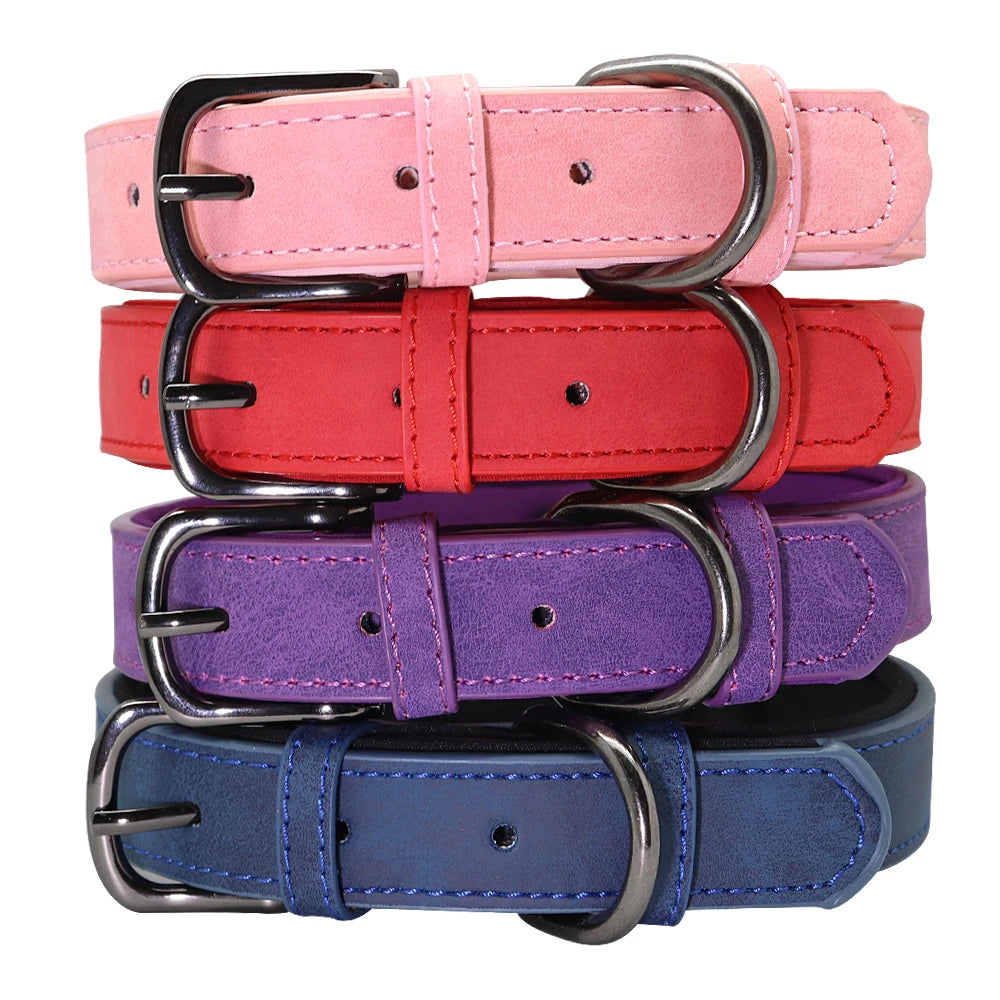 Personalized Dog Collar Custom Engraved Dog Tag Collar Leather Pet Puppy Cat ID Tags Collars For Small Medium Large Dogs Pitbull