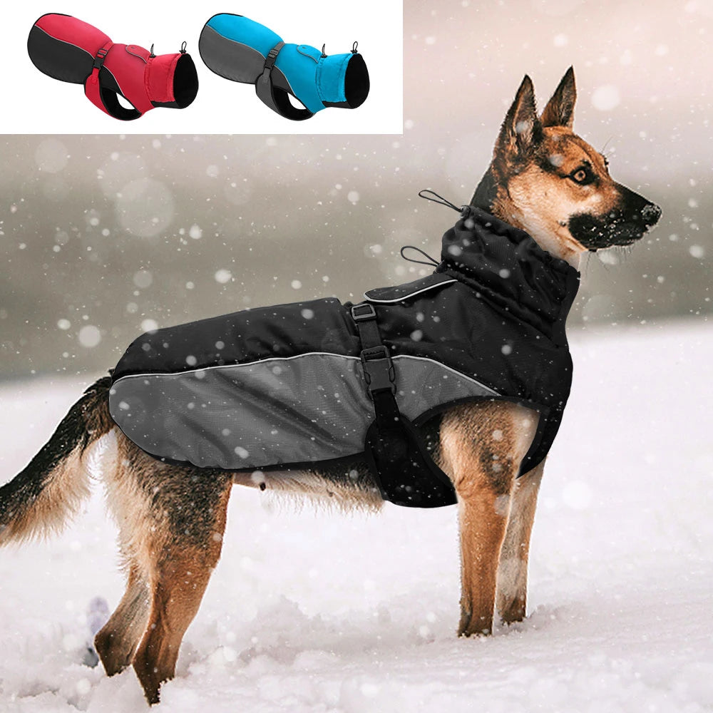 Waterproof Large Dog Coat – Warm Reflective Winter Jacket for Medium & Big Dogs (XL–6XL)