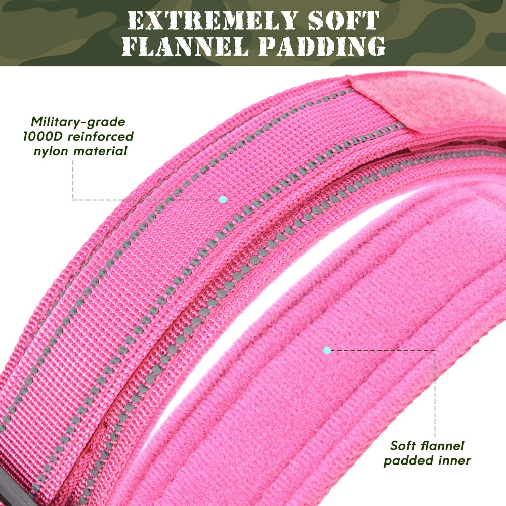 Personalized Military Tactical Dog Collar – Custom Engraved Nylon Training Collar with Handle for Medium & Large Dogs
