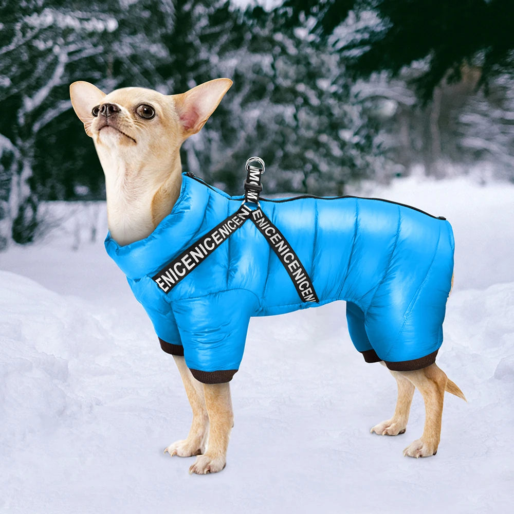 Winter Waterproof Dog Jacket – Super Warm Pet Jumpsuit Coat for Small, Medium & Large Dogs