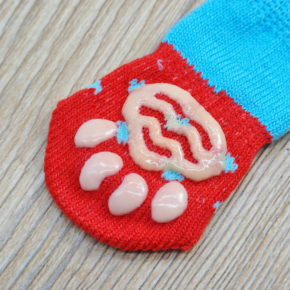 4pcs Set – Cute Anti-Slip Knit Socks for Dogs & Cats