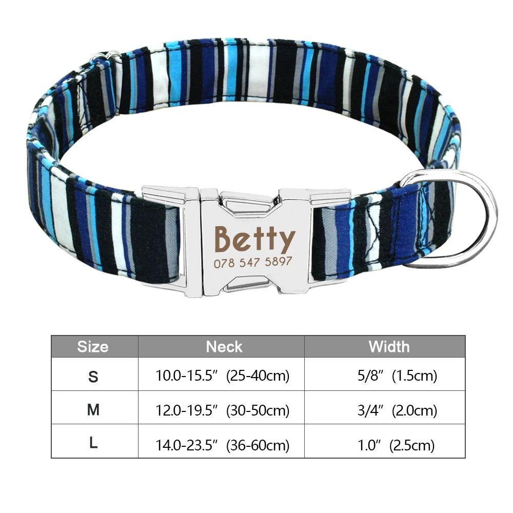 Personalized Dog Collar – Nylon Printed with Free Engraved ID Tag