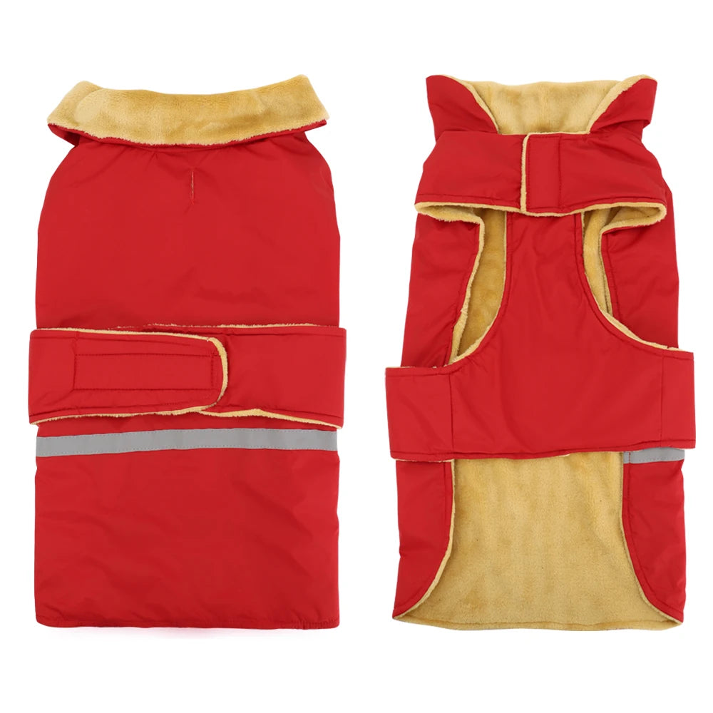 Winter Outdoor Dog Jacket – Waterproof Reflective Coat for Medium & Large Dogs