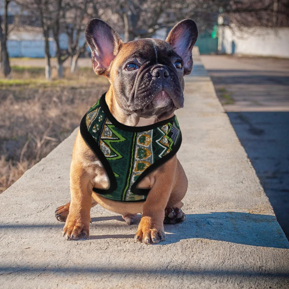 Adjustable Nylon Dog Harness Breathable Printed Dog Harness Vest For Small Medium Large Dogs French Bulldog Pet Supplies