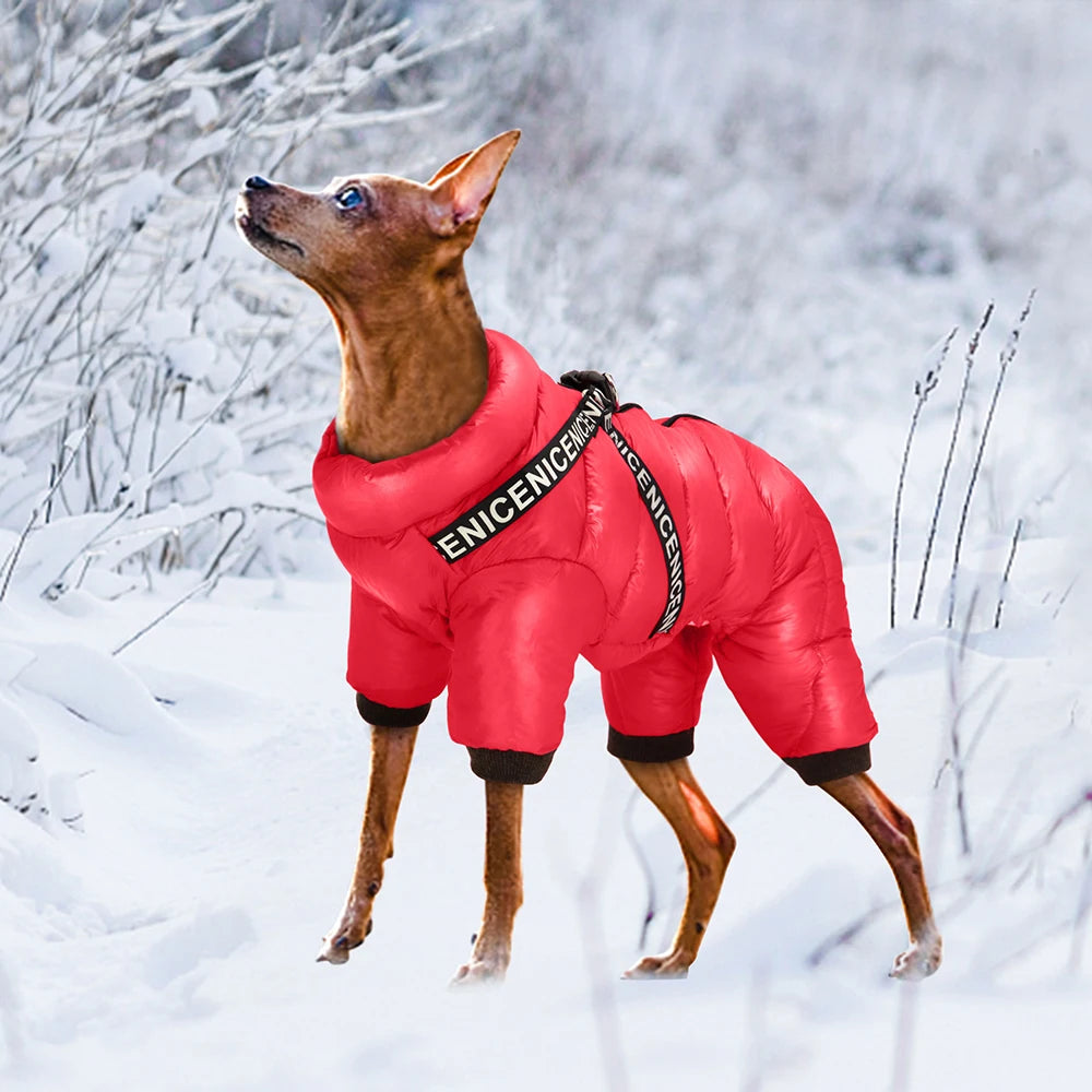 Winter Waterproof Dog Jacket – Super Warm Pet Jumpsuit Coat for Small, Medium & Large Dogs