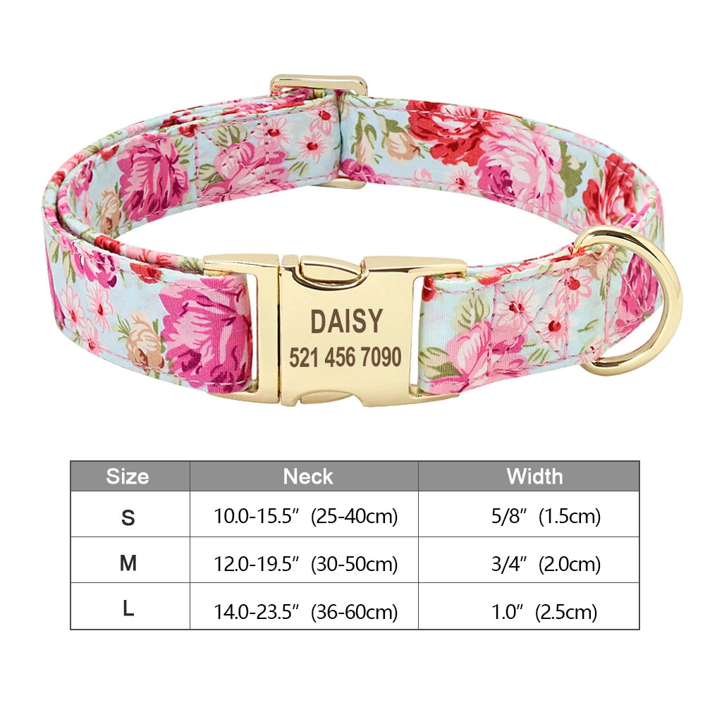 Personalized Dog Collar – Nylon Printed with Free Engraved ID Tag
