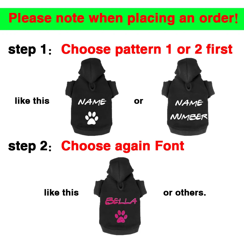 Custom Dog & Cat Hoodie – Personalized Winter Pet Sweatshirt Coat for Small & Medium Breeds