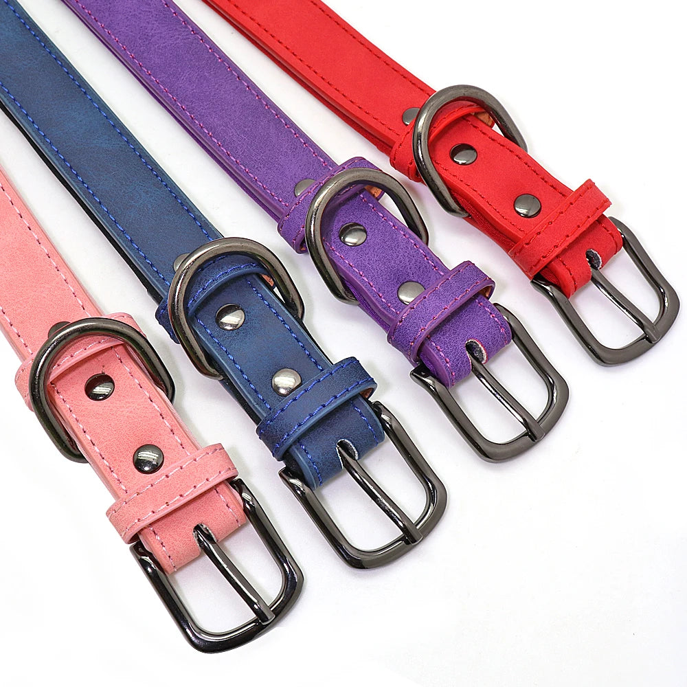 Personalized Dog Collar Custom Engraved Dog Tag Collar Leather Pet Puppy Cat ID Tags Collars For Small Medium Large Dogs Pitbull