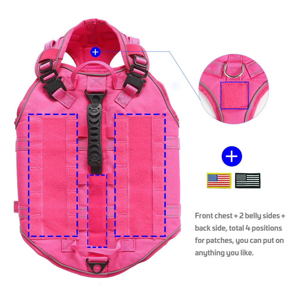 Tactical Dog Training Vest – Military No Pull Harness for K9, Hiking & Outdoor Adventures