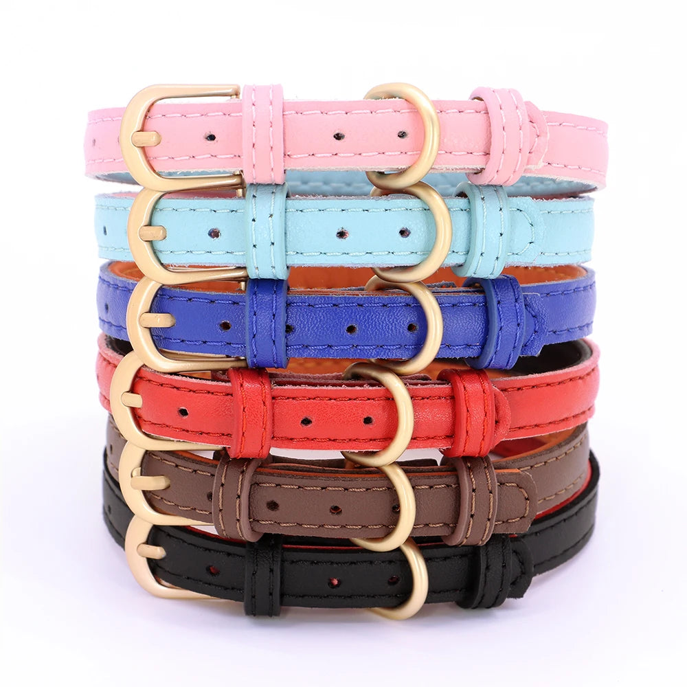 Personalized Leather Cat Collar – Custom Engraved Nameplate with Bell – Adjustable for Kittens, Cats & Small Dogs