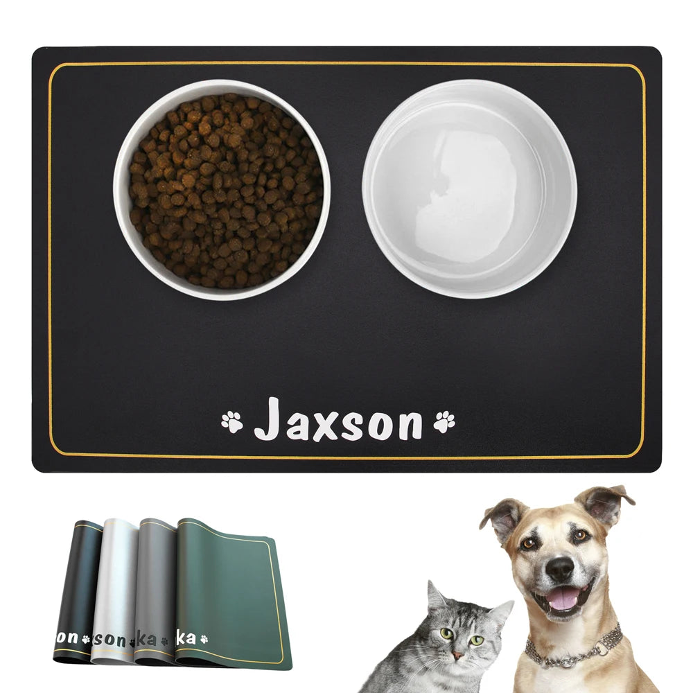 🐾 Custom Name Pet Placemat – Waterproof Dog & Cat Feeding Mat