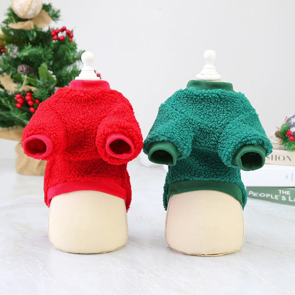 Christmas Dog Clothes – Soft Fleece Puppy & Cat Winter Outfit