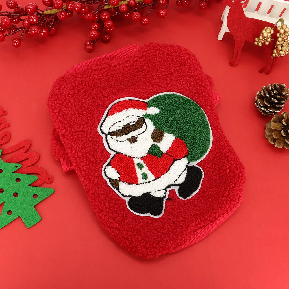 Christmas Dog Clothes – Soft Fleece Puppy & Cat Winter Outfit
