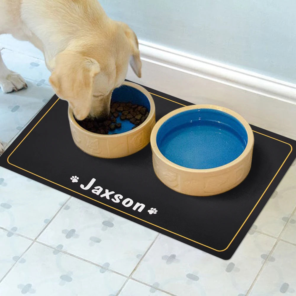 🐾 Custom Name Pet Placemat – Waterproof Dog & Cat Feeding Mat