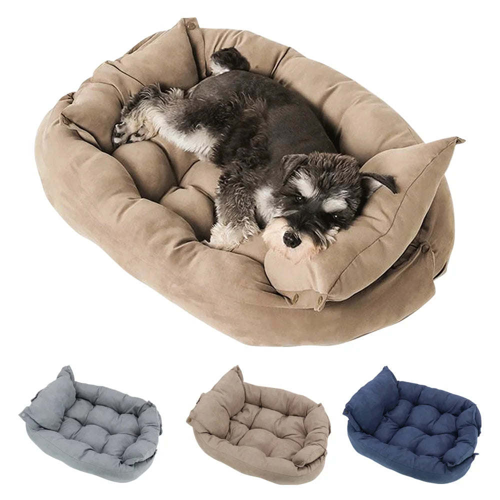 3-in-1 Warm Dog Bed & Sofa – Multifunctional Pet Cushion for Dogs & Cats (Small to Large Breeds)