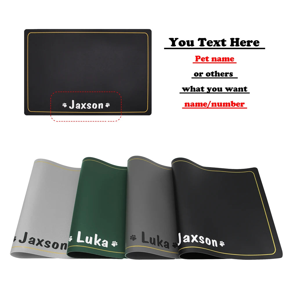 🐾 Custom Name Pet Placemat – Waterproof Dog & Cat Feeding Mat