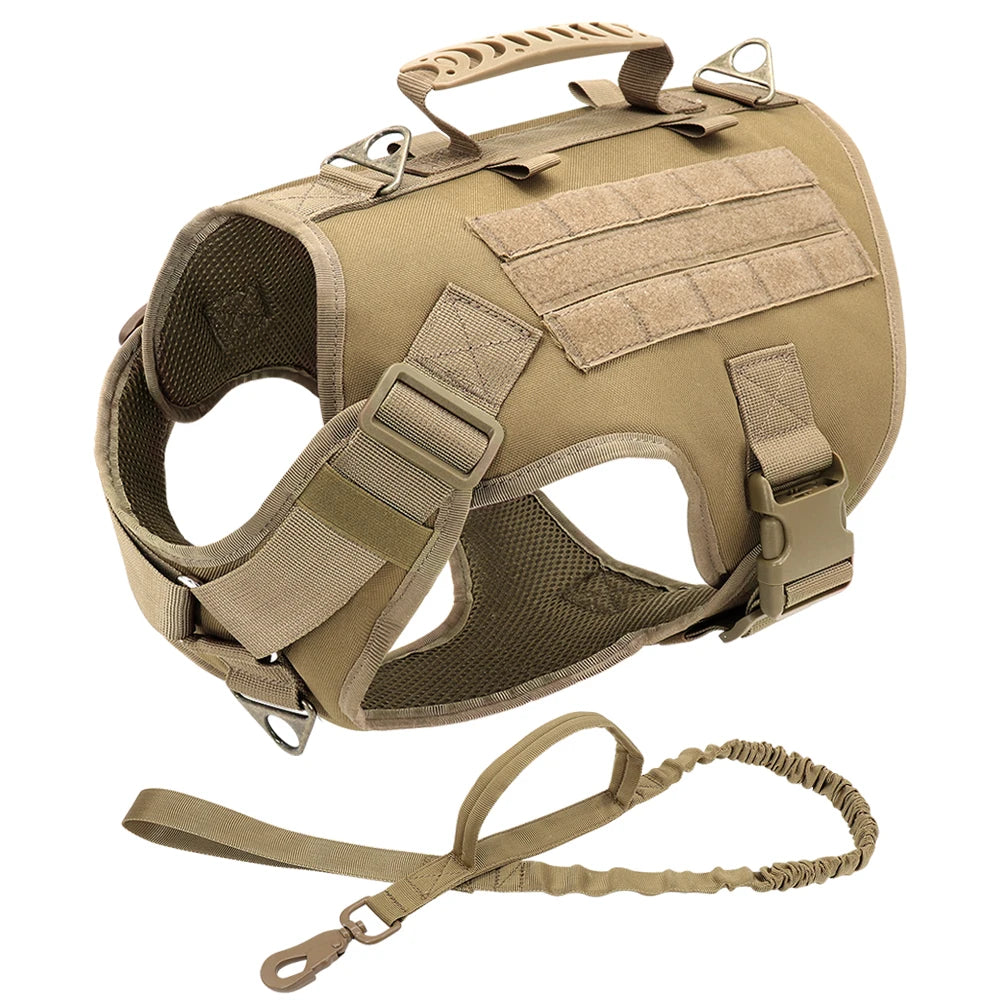 Tactical Dog Harness – Military Training MOLLE Vest for Medium & Large Dogs