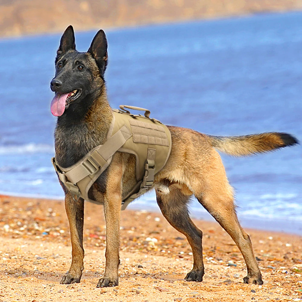 Tactical Dog Harness – Military Training MOLLE Vest for Medium & Large Dogs