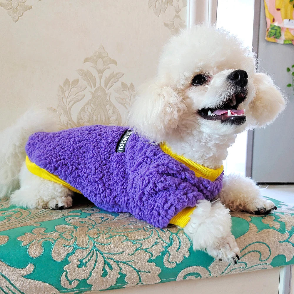 Winter Fleece Dog Jacket – Warm Teddy Coat for Small & Medium Pets