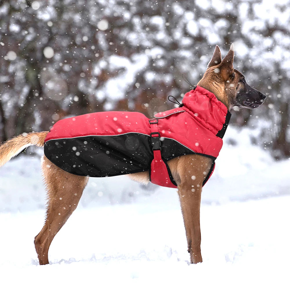 Waterproof Winter Dog Jacket – Reflective Vest Coat for Medium & Large Dogs (XL–6XL)