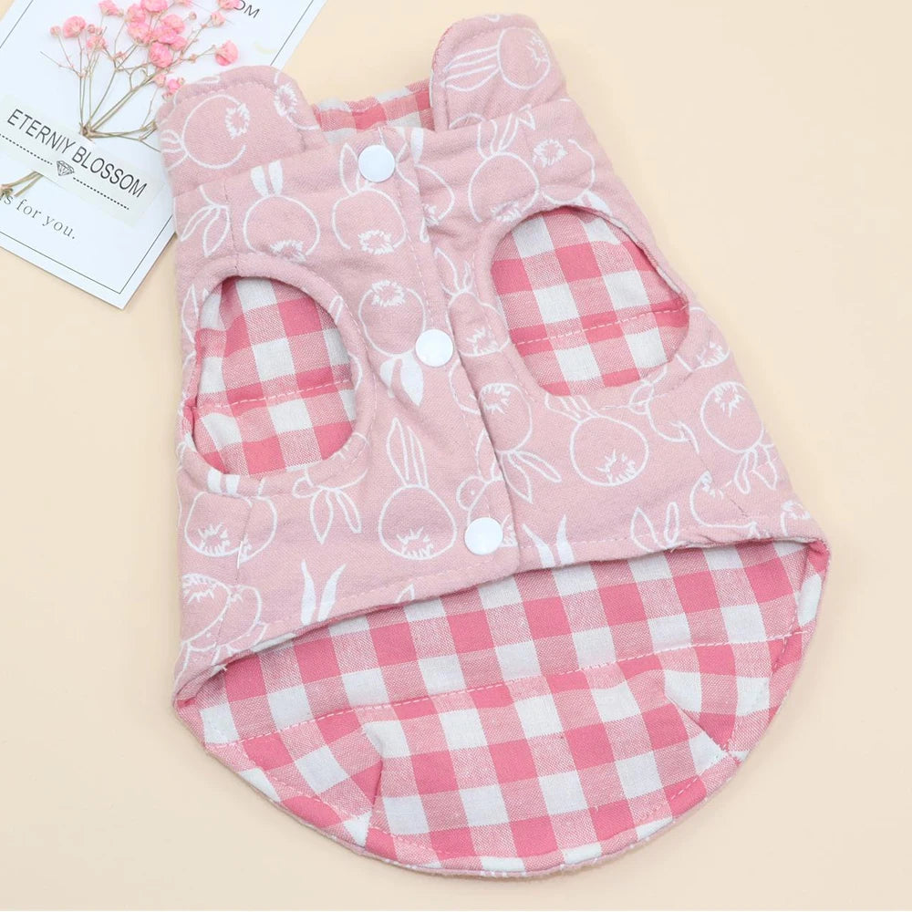 Plaid Dog Jacket – Cozy Winter Coat for Small & Medium Breeds